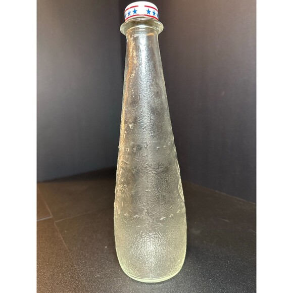 Vintage George Washington Embossed Glass Bottle w/ Stars Cap 11" Patriotic - Picture 4 of 9